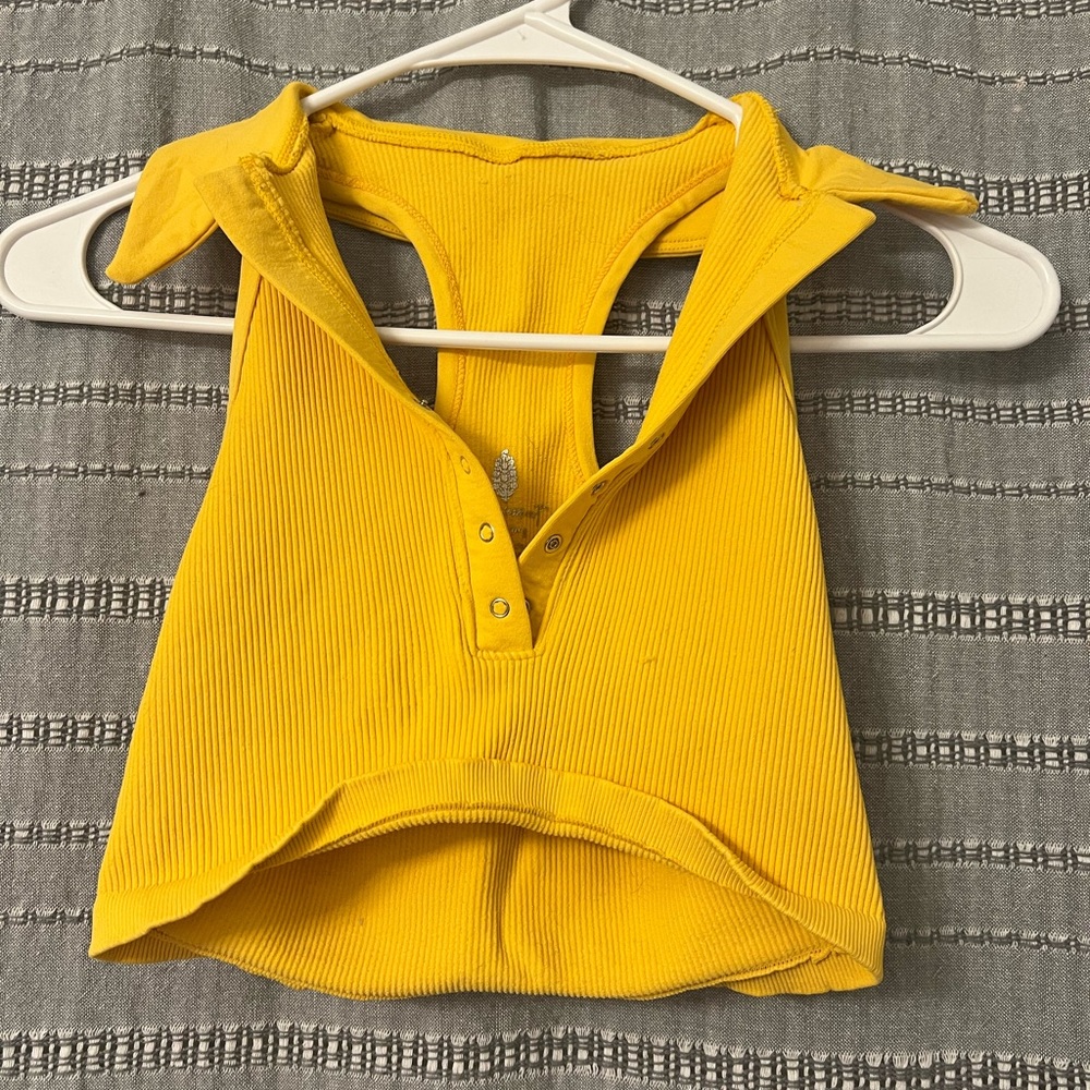 Free people crop tank yellow